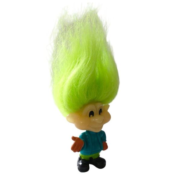 Burger Kids Club Glo Troll JAWS Doll Green Hair Vintage 1993 Meal Toy Retro - Picture 8 of 16